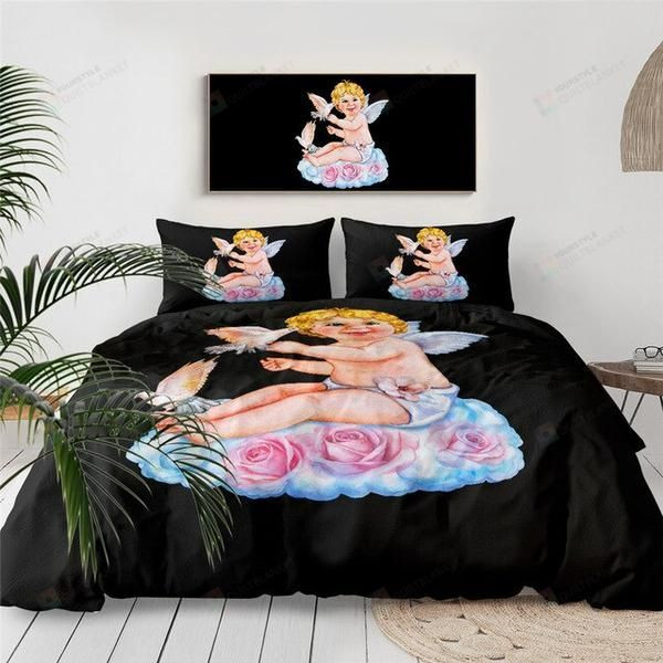 Angel Cupid Cotton Bed Sheets Spread Comforter Duvet Cover Bedding Sets