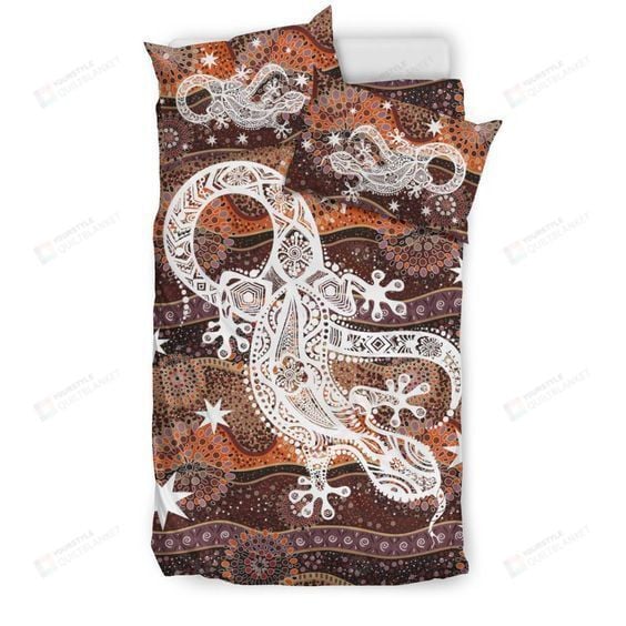 Aussie Lizard Cotton Bed Sheets Spread Comforter Duvet Cover Bedding Sets