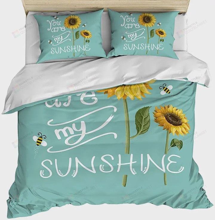 Bee And Sunflower You Are My Sunshine Bed Sheets Duvet Cover Bedding Sets