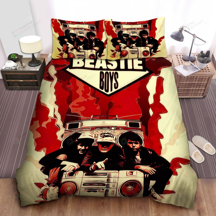 Beastie Boys Hip Hop Illustration Poster Bed Sheet Spread Comforter Duvet Cover Bedding Sets