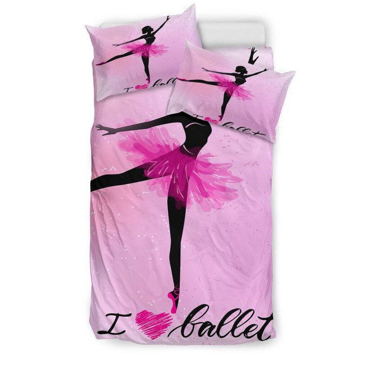 Ballet Girl I Love Ballet Cotton Bed Sheets Spread Comforter Duvet Cover Bedding Sets