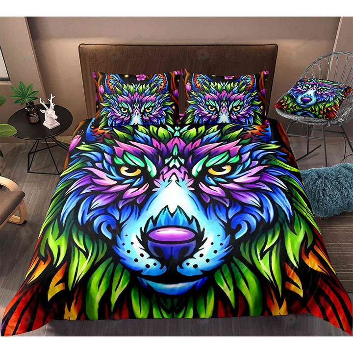 Beautiful Wolf Art Pattern Bedding Set Bed Sheets Spread Comforter Duvet Cover Bedding Sets