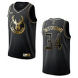 Men's Milwaukee Bucks #34 Giannis Antetokounmpo Golden Edition Jersey - Black