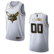 Men's Charlotte Hornets #00 Custom Golden Edition Jersey - White