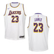 Youth Los Angeles Lakers #23 Lebron James Association Swingman Jersey - White