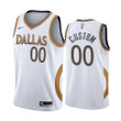 Custom Dallas Mavericks White City Edition Gold silver logo 2020-21 Jersey