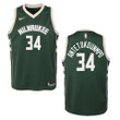 Youth Milwaukee Bucks #34 Giannis Antetokounmpo Icon Swingman Jersey - Green