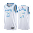 Dennis Schroder Los Angeles Lakers 2020-21 White City Edition Jersey Blue Silver Logo
