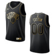 Men's New York Knicks #00 Custom Golden Edition Jersey - Black