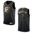 Men's Oklahoma City Thunder #0 Russell Westbrook Golden Edition Jersey - Black