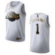 Men's Los Angeles Lakers #1 Kentavious Caldwell-Pope Golden Edition Jersey - White