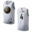 Men's Indiana Pacers #4 Victor Oladipo Golden Edition Jersey - White