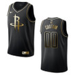 Men's Houston Rockets #00 Custom Golden Edition Jersey - Black