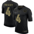 Men's Dallas Cowboys #4 Dak Prescott 2020 Black Camo Salute To Service Limited Stitched NFL Jersey