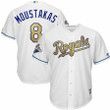 Mike Moustakas Kansas City Royals Majestic 2015 World Series Champions Gold Program Cool Base Player Jersey - White