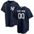New York Yankees Nike Alternate 2020 Replica Custom Jersey - Navy
