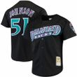 Randy Johnson Arizona Diamondbacks Mitchell And Ness Big And Tall Cooperstown Collection Mesh Button-Up Jersey- Black
