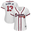 Women's Atlanta Braves Ronald Acuña Jr. Majestic White 2019 Home Cool Base Player Jersey