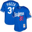 Mike Piazza Los Angeles Dodgers Mitchell And Ness Big And Tall Cooperstown Collection Mesh Button-Up Jersey- Royal