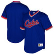 Chicago Cubs Mitchell & Ness Youth Cooperstown Collection Mesh Wordmark V-Neck Jersey - Navy