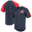 Atlanta Braves Stitches Logo Button-Down Jersey - Navy
