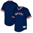 Cleveland Indians Mitchell & Ness Cooperstown Collection Mesh Wordmark V-Neck Jersey - Navy