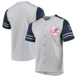 New York Yankees Stitches Button-Up Jersey - Gray/Navy