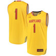#1 Maryland Terrapins Under Armour Replica Performance Basketball Jersey - Yellow 2019