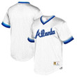 Atlanta Braves Mitchell & Ness Big & Tall Cooperstown Collection Mesh Wordmark V-Neck Jersey - White