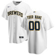 Milwaukee Brewers Nike Alternate 2020 Custom Jersey - White/Navy