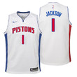 Youth 2017-18 Pistons Reggie Jackson Association White Jersey