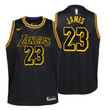 Youth Lakers LeBron James City Edition Black Jersey