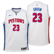 Youth 2017-18 Pistons Blake Griffin Association White Jersey