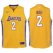Youth Lakers Lonzo Ball Yellow Jersey-Icon Edition