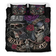 Rose Sugar Skull Day Of The Dead Quilt Bedding Set