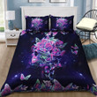 3D Purple Skull With Butterfly Cotton Bed Sheets Spread Comforter Duvet Cover Bedding Sets