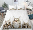 3d Cats White Background Cotton Bed Sheets Spread Comforter Duvet Cover Bedding Sets