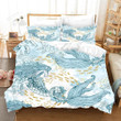 3d Blue Horse Face Mermaid Bed Sheets Spread Duvet Cover Bedding Set