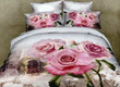 3d Pink Rose And Old Building Bedding Set (Duvet Cover & Pillow Cases)