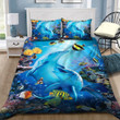 3D Dolphin With Ocean Animals Cotton Bed Sheets Spread Comforter Duvet Cover Bedding Sets