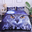 3d Owl Purple Owl Face Bed Sheets Spread Duvet Cover Bedding Sets