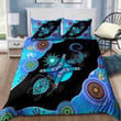 Aboriginal Naidoc Week 2021 Blue Turtle Lizard Bed Sheets Bedspread Duvet Cover Bedding Set