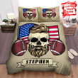 American Football Skull And Footballs Bed Sheets Spread Comforter Duvet Cover Bedding Sets