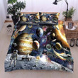 Astronaut On The Moon Cotton Bed Sheets Spread Comforter Duvet Cover Bedding Sets