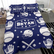 Baseball Pattern Personalized Custom Name Duvet Cover Bedding Set