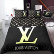 LV Luxury Brand Black Bedding Sets Bedroom