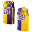 Los Angeles Lakers LeBron James LA king Honor Mamba Jersey Split Limited Purple Gold