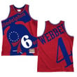 Chris Webber Philadelphia 76ers Blown Out Fashion Throwback Jersey Red