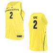 Oregon Ducks #2 Louis King College Basketball Jersey - Yellow