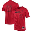 #22 Louisville Cardinals adidas Button-Up Baseball Jersey - Red
